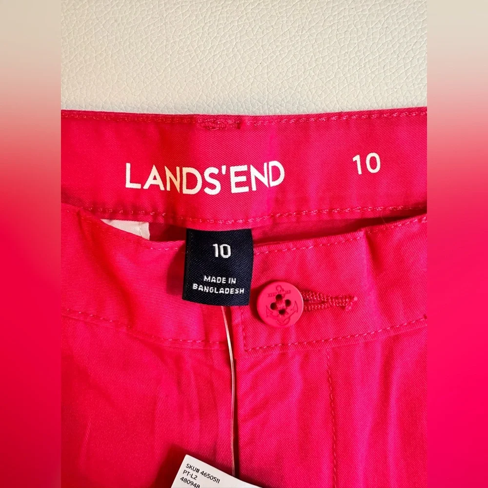 NWT Lands’ End Girls Mini Bermuda Shorts - Size 10 - Hot Pink - Picture 3 of 6